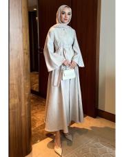 bej bağlamalı etekli takım 2