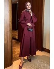 bordo bağlamalı etekli takım