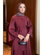 bordo bağlamalı etekli takım 2