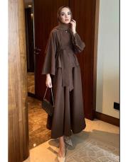 kahve bağlamalı etekli takım