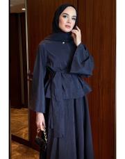 lacivert bağlamalı etekli takım 2