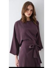 bordo modal etekli takım 2