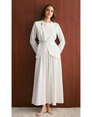 ekru kemerli etekli takım