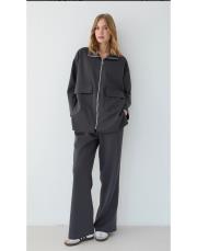 antrasit fermuarlı modal takım