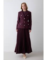 mürdüm pilise etek ceket takım