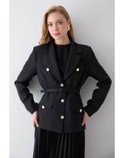 siyah pilise etek ceket takım 2