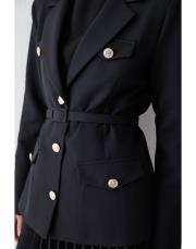 siyah pilise etek ceket takım 3