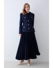 lacivert pilise etek ceket takım