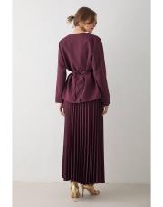 mürdüm pilise etekli ceketli takım 4