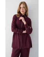 bordo taşlı gömlekli takım 3