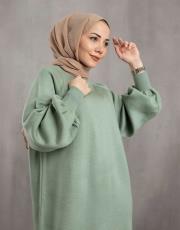 mint balon kol elbise 2