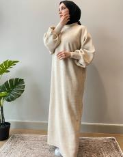 taş balon kol elbise